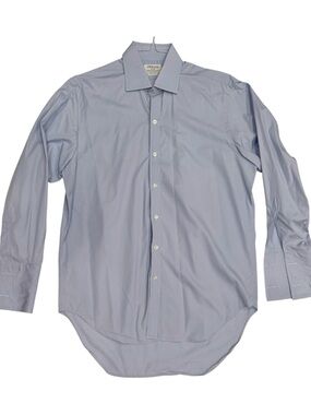 TM Lewin Dress Shirt Blue 16.5 33 French Cuff 100% Cotton Mens